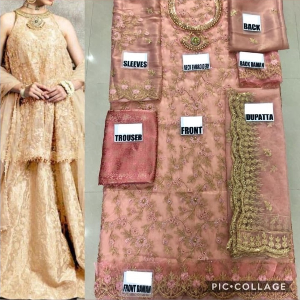 Heavy embroidered Pakistani shalwar kameez